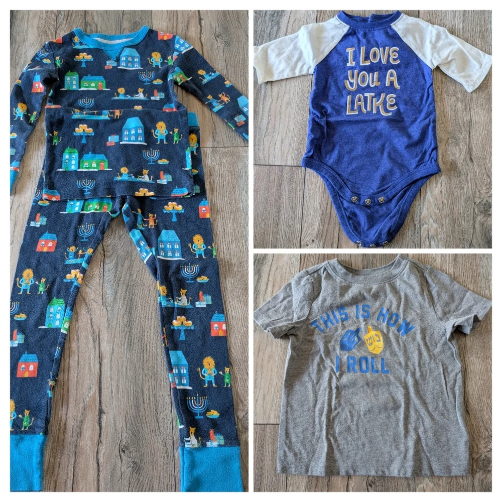 Kids Hanukkah Bundle of 3 Items Unisex Various Sizes